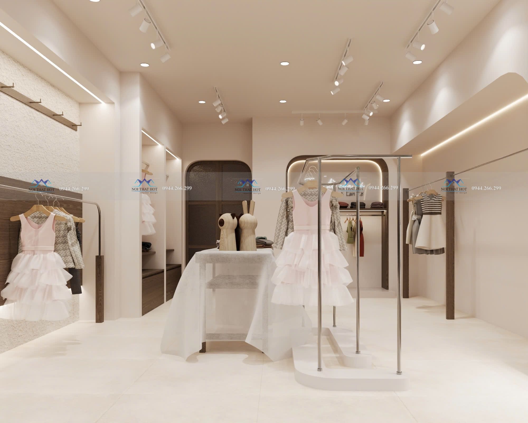 giá treo inox shop thời trang