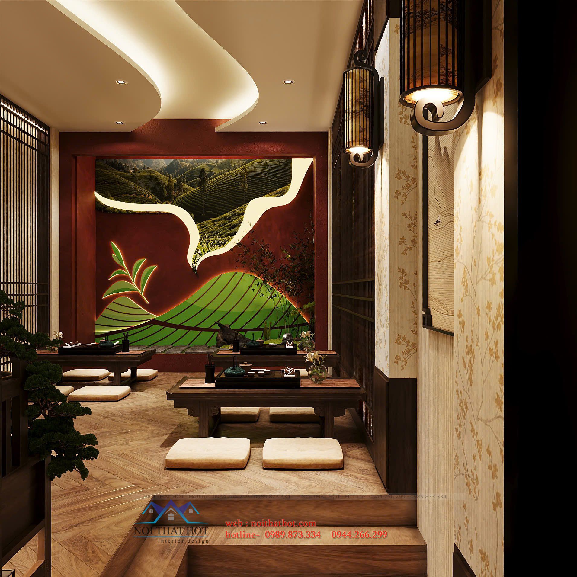 thiết kế phòng trà đạo