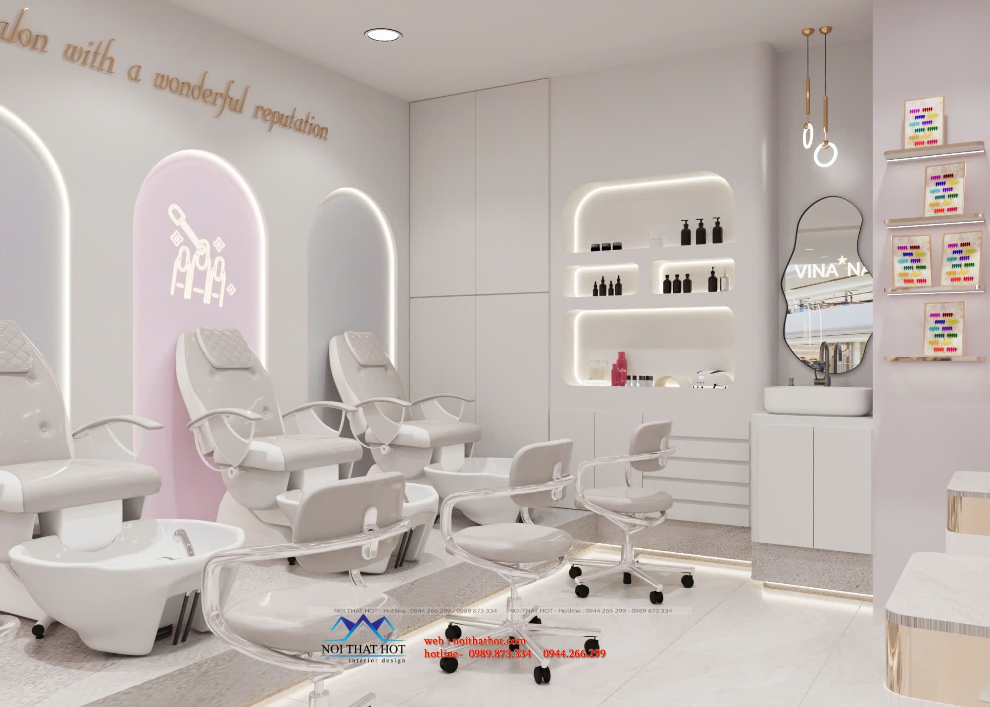 Trang trí tiệm nail