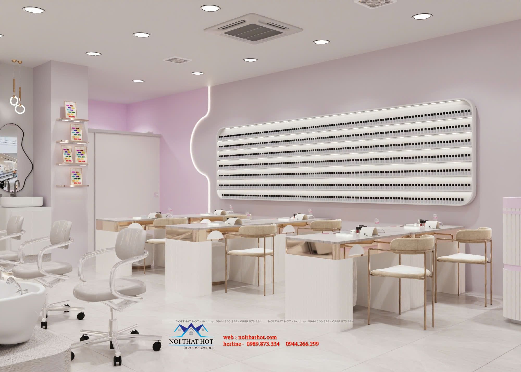 Thiết kế nội thất tiệm nail