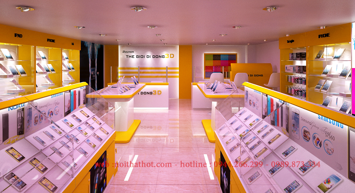 thiết kế cửa hàng điện thoại thiết kế showroom