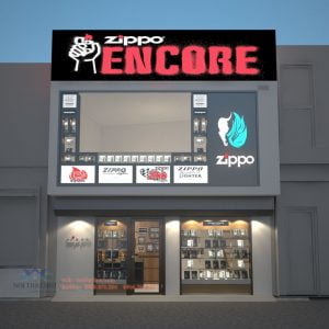 Thiết kế cửa hàng bật lửa Zippo