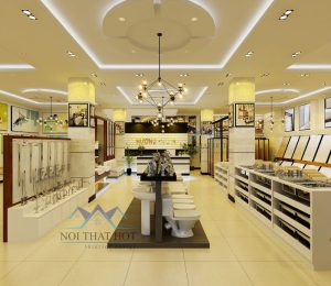 thiết kế cửa hàng gạch men