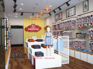 thiết kế cửa hàng thời trang trẻ em