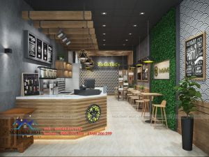 thiết kế quán trà sữa đẹp