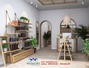 Thiết kế shop giày dép nữ vintage