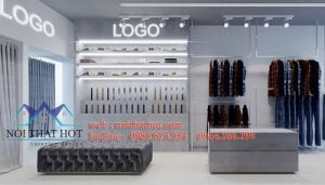 thiết kế shop thời trang nam 16m2