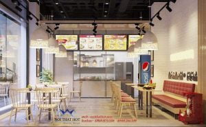 Thiết kế quán gà rán diện tích nhỏ