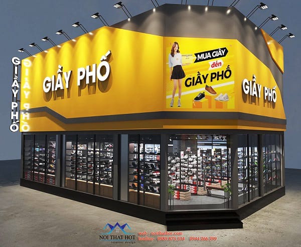 Thiết kế shop giày thể thao Giày Phố 150m2 – TP Bắc Ninh