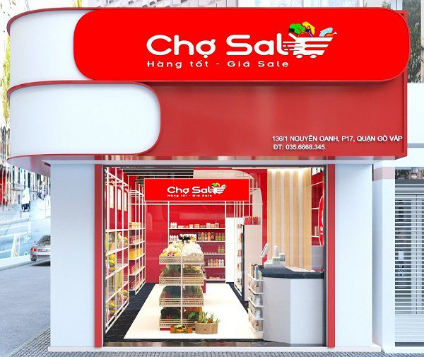 Thiết kế siêu thị mini Chợ Sale 60m2 - Hồ Chí Minh - Nội thất Hot