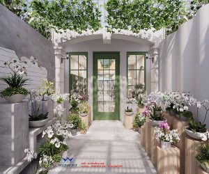 thiết kế shop hoa lan