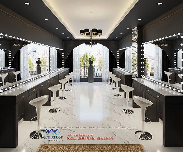 Thiết kế tiệm trang điểm Make up Academy 40m2 Thiết kế cửa hàng đẹp