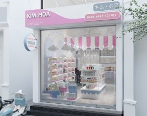 Thiết kế shop mỹ phẩm kết hợp mẹ và bé