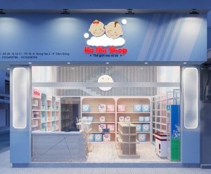 Thiết kế cửa hàng sữa bỉm 40m2