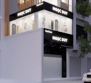 thiết kế mặt tiền cửa hàng quần áo