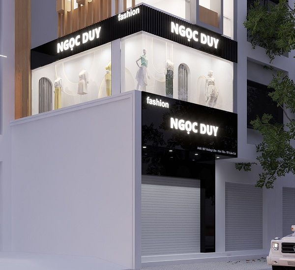 thiết kế mặt tiền cửa hàng quần áo