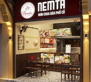 Thiết kế quán nem chua rán 18m2