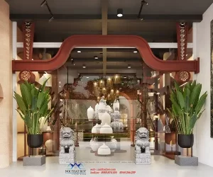 Thiết kế showroom gốm sứ decor nghệ thuật