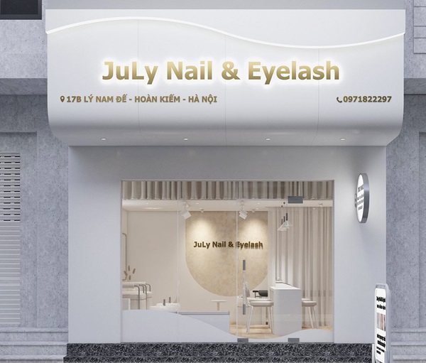 Thiết kế cửa hàng nail và mi