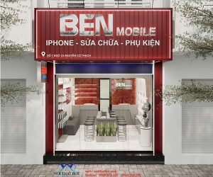 Thiết kế cửa hàng điện thoại nhỏ 20m2