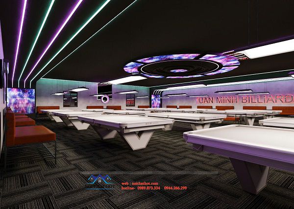 thiết kế quán bi a kiểu vũ trường