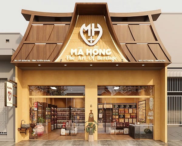 Thiết kế cửa hàng đặc sản Hà Giang 80m2