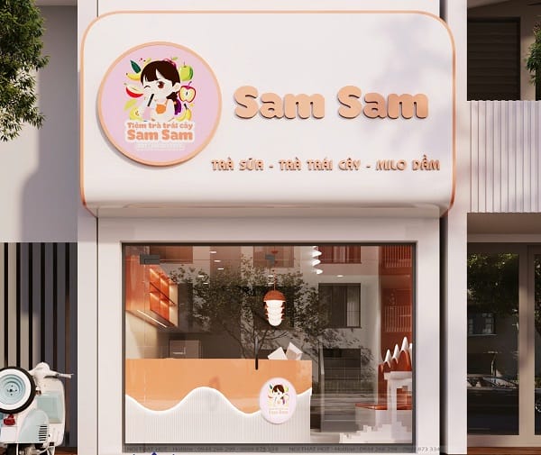thiết kế quán trà sữa nhỏ