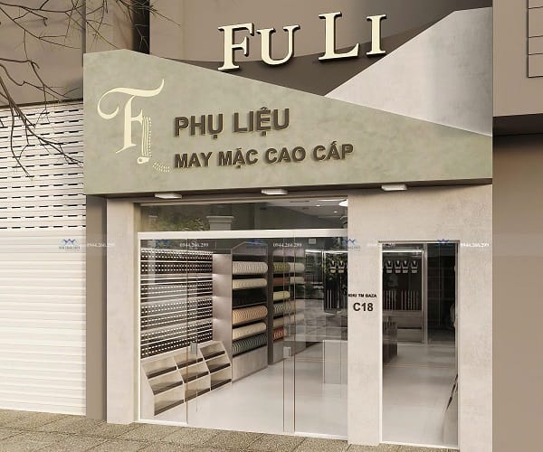 Thiết kế cửa hàng phụ kiện may mặc Fu Li