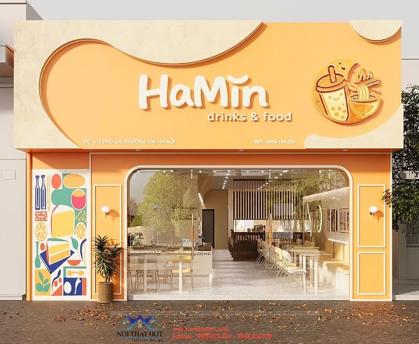 Thiết kế quán trà sữa Hamin